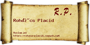 Rohács Placid névjegykártya
